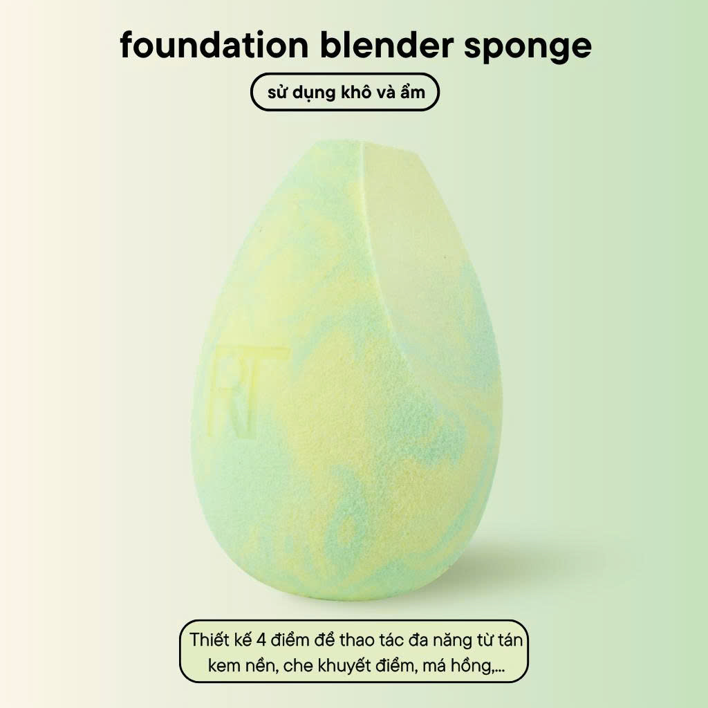 Mút Tán Nền Đa Cạnh Cho Lớp Nền Mịn Tự Nhiên RT Real Techniques Miracle Flat Edge Sponge RT008